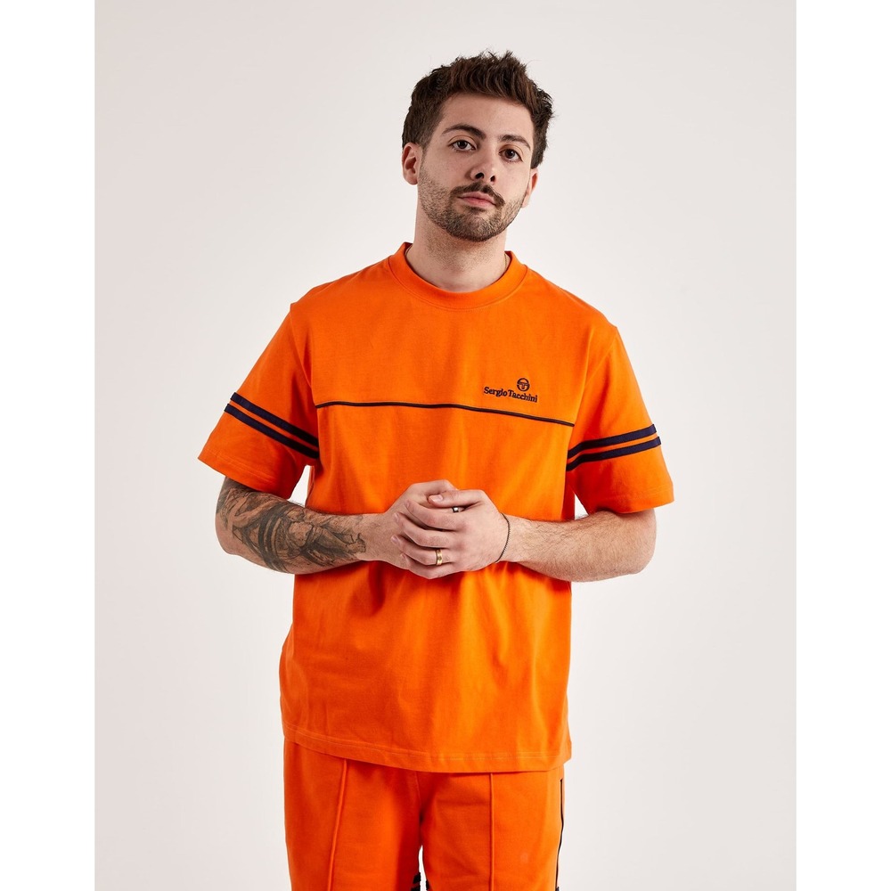 Sergio Tacchini Orion Short Set Orange Blue Mens 3XL T-Shirt and Shorts 2 Piece